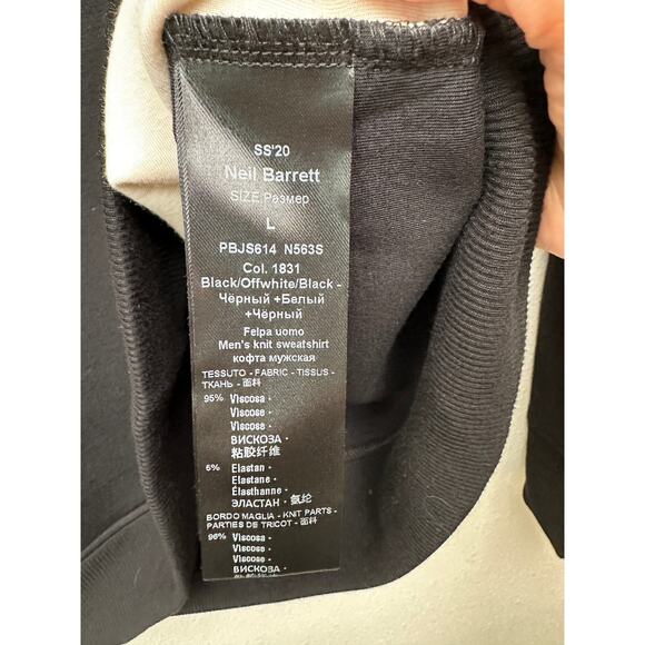Neil Barrett men’s sweater black/off-white US L lightning bolt - Picture 8 of 12